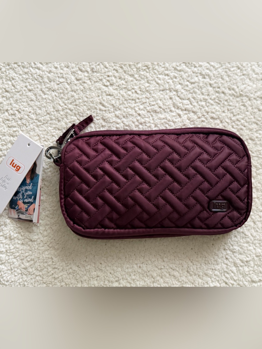lug Travel Organizer Burgundy Pouch shoulder strap NWT